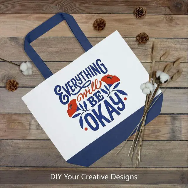 Alt view image 3 of 7 - 1-Pack Super Strong Large 12oz Cotton Canvas Tote Bag, Reusable Grocery Shopping Cloth Bag, Fashionable Two-Tone Totes for Crafts, DIY Your Creative Designs