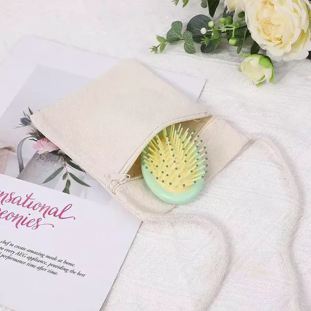 Alt view image 7 of 7 - 6Pcs 13x17cm Blank Canvas Crossbody Bag,Bulk Mini Zipper Shoulder Bags,Cloth Fabric Bags Painting Bags for DIY Craft