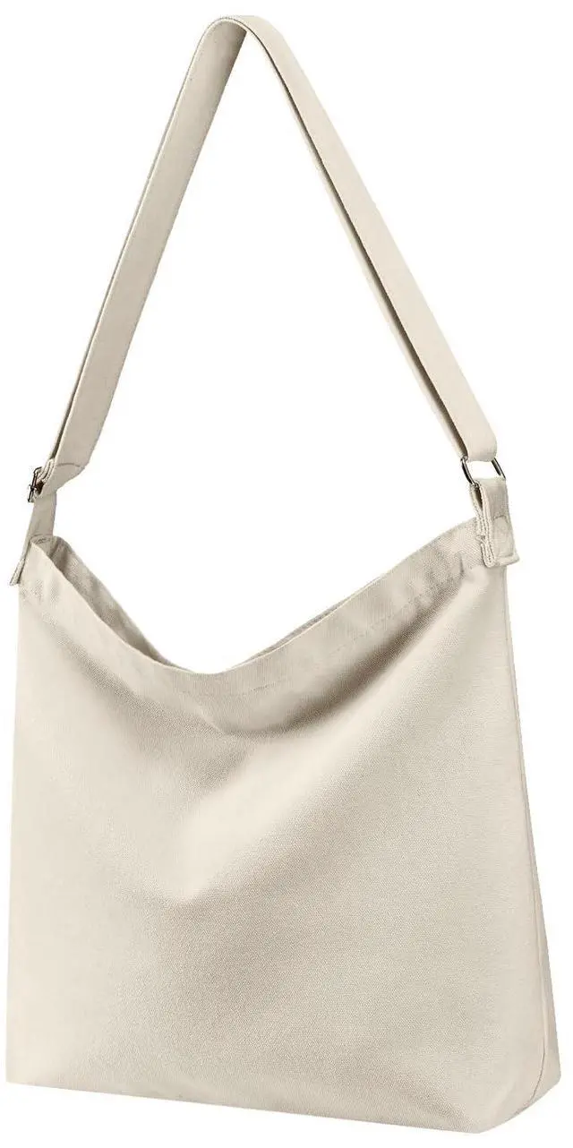 Main image of off-white Women's blank large Size Canvas Crossbody Tote Handbags Shoulder Bag Hobo Casual Tote Diy/gifts/aesthetic/personalized