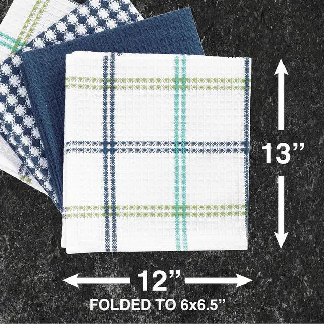 Alt view image 3 of 7 - Premium Waffle Dish Cloths: Highly Absorbent, Super Soft Long Lasting - 100% Cotton, 12"x13" Towel for Cleaning & Drying, (4-Pack), Cool