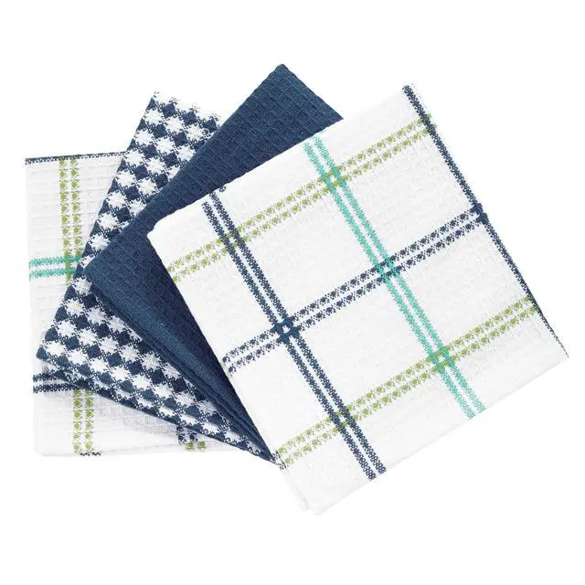 Alt view image 2 of 7 - Premium Waffle Dish Cloths: Highly Absorbent, Super Soft Long Lasting - 100% Cotton, 12"x13" Towel for Cleaning & Drying, (4-Pack), Cool