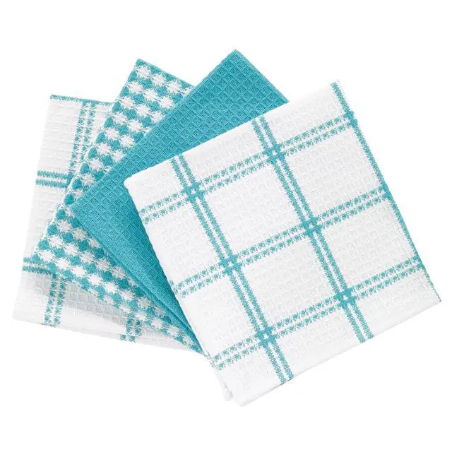 Alt view image 2 of 6 - Premium Waffle Dish Cloths: Highly Absorbent, Super Soft Long Lasting - 100% Cotton, 12"x13" Towel for Cleaning & Drying, (4-Pack), Breeze