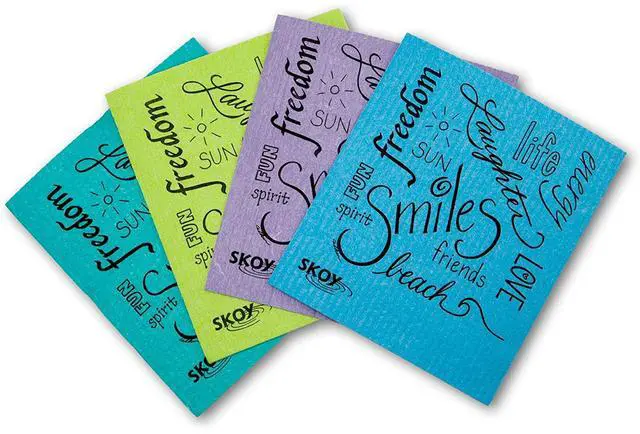 Main image of Cloth, 4-Pack Versatile Swedish Dishcloths for Kitchen and Household Use, Reusable Cleaning Cloths, Planet-Friendly, Dishwasher and Dryer-Safe, Assorted Colors