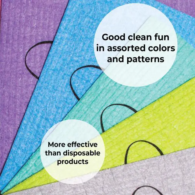 Alt view image 7 of 7 - Cloth, 4-Pack Versatile Swedish Dishcloths for Kitchen and Household Use, Reusable Cleaning Cloths, Planet-Friendly, Dishwasher and Dryer-Safe, Assorted Colors
