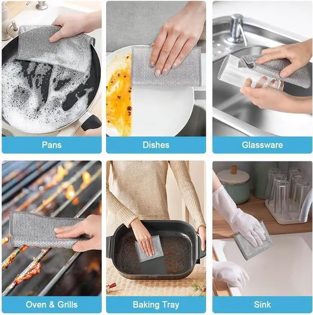Alt view image 5 of 5 - Dishcloth for Kitchen Cleaning, Reusable Absorbent Cleaning Cloth for Dishes, Countertops, Glassware, Cookware and Household Cleaning.(Pack of -1)