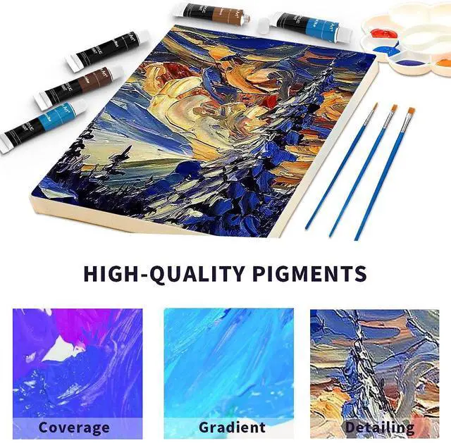 Alt view image 3 of 7 - Acrylic Paint Set for Pumpkin Painting, 16 Colors Painting Supplies for Canvas Wood Fabric Ceramic Crafts, Non Toxic&Rich Pigments for Beginners
