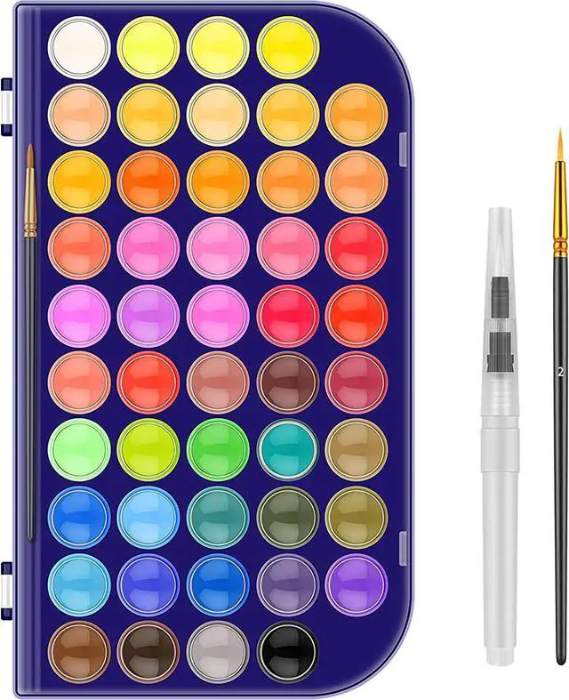 Main image of Paint Set, 48 Colors Non-toxic Watercolor Paint with a Brush Refillable a Water Brush Pen and Palette, Washable Water Color Paints Sets for Kids, Adultsand Artists