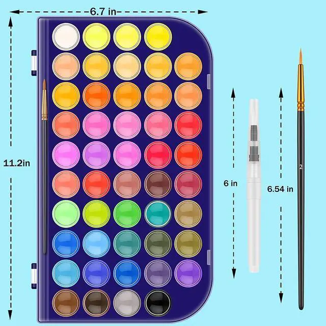 Alt view image 6 of 7 - Paint Set, 48 Colors Non-toxic Watercolor Paint with a Brush Refillable a Water Brush Pen and Palette, Washable Water Color Paints Sets for Kids, Adultsand Artists