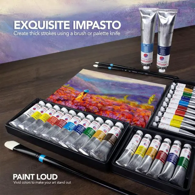 Alt view image 6 of 7 - Georgian Water Mixable Oil Paint Cadmium Red Hue 37ml Tube - Art Paints for Canvas Paper and More - Oil Painting Supplies for Artists and Students - Artist Oil Paint for Any Skill Set