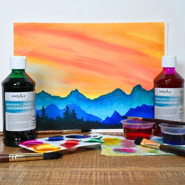 Alt view image 2 of 5 - Washable Liquid Watercolor Paint, Purple, 8 oz Bottle | Ready to Use Concentrated Dye-Based Liquid, Deep Color Strength, Dilute with Water, Certified Safe AP Non-Toxic, Made in USA