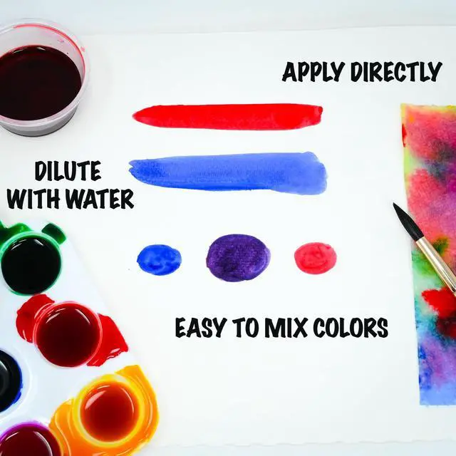 Alt view image 3 of 5 - Washable Liquid Watercolor Paint, Purple, 8 oz Bottle | Ready to Use Concentrated Dye-Based Liquid, Deep Color Strength, Dilute with Water, Certified Safe AP Non-Toxic, Made in USA