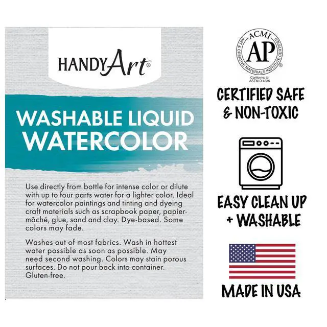 Alt view image 5 of 5 - Washable Liquid Watercolor Paint, Purple, 8 oz Bottle | Ready to Use Concentrated Dye-Based Liquid, Deep Color Strength, Dilute with Water, Certified Safe AP Non-Toxic, Made in USA