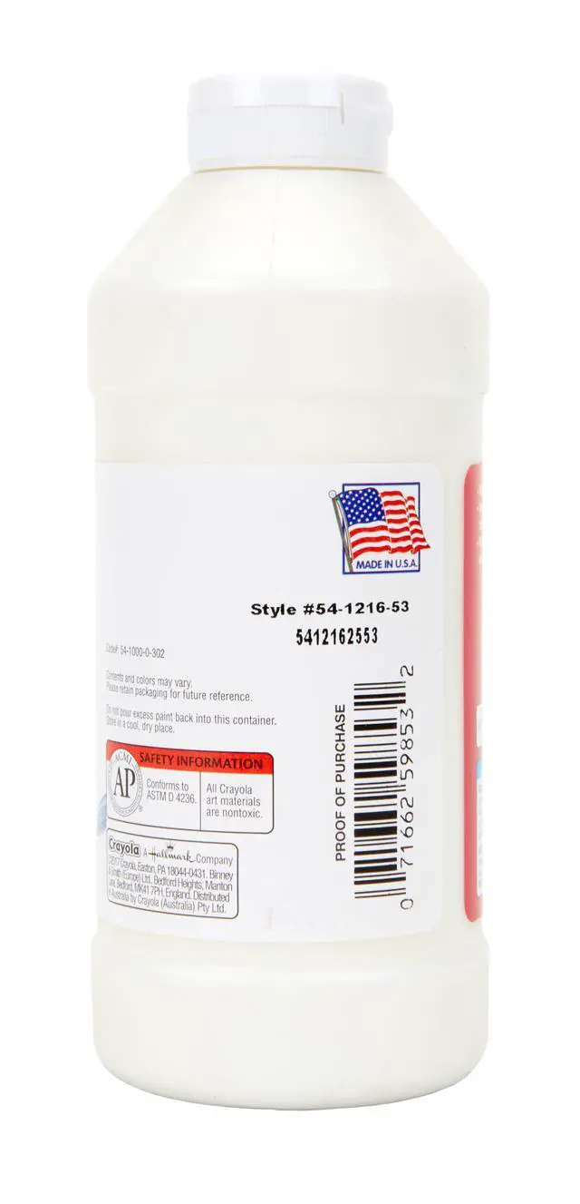 Alt view image 6 of 6 - Premier Tempera Paint For Kids - White (16oz), Kids Classroom Supplies, Great For Arts & Crafts, Non Toxic, Easy Squeeze Bottle