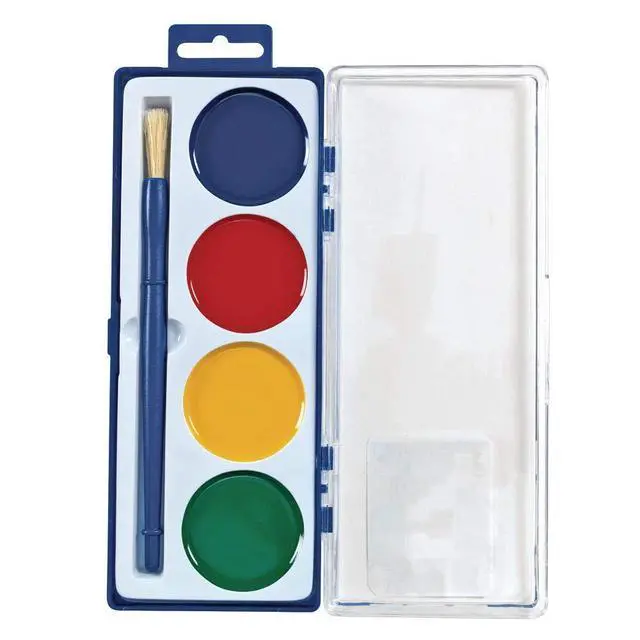 Alt view image 4 of 5 - Best Value Watercolor Set for Beginners - 4 Colors in Plastic Case with Brush