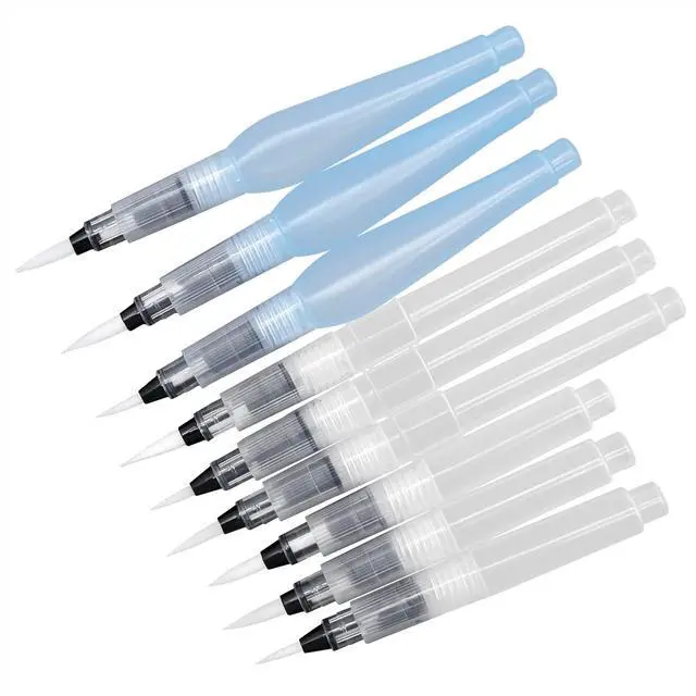 Main image of 9Pcs Water Color Art Brush Pens for Watercolor Painting, Water Soluble Colored Pencils & Markers, Powdered Pigment, Back to School Art Supplies
