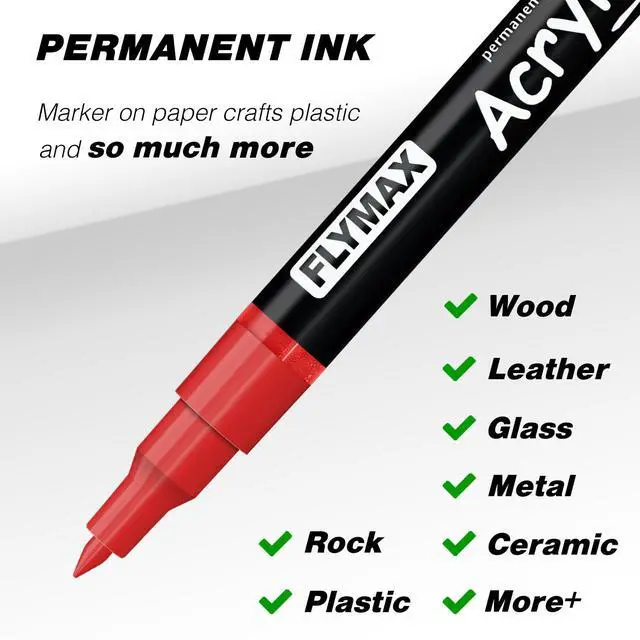 Alt view image 5 of 7 - Brown Marker Paint Pens - Permanent Marker Pens Brown Acrylic Paint Water-Based 0.7mm Fine Tip Waterproof Quick-Drying (3 in 1Pack)