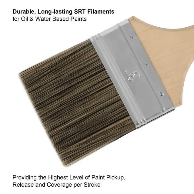 Alt view image 3 of 7 - Double Thick Chip Paint Brush, Wood Stain Brush for Fence, 3 Inch | Outdoor Masonry Paintbrush for Decking, Fencing, Staining, Varnish, Paste, Limewash, Emulsion - Synthetic Bristle