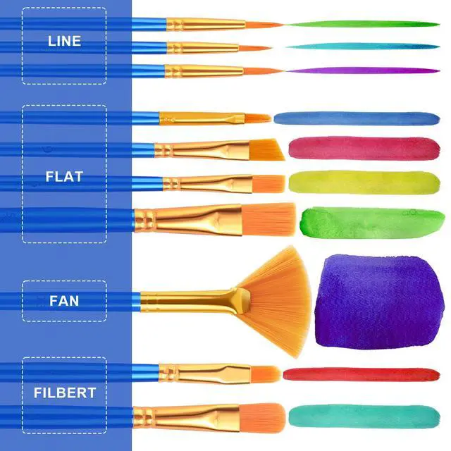 Alt view image 5 of 7 - 10PCS Paint Brushes, Paint Brush for Acrylic Painting | Artist Paintbrushes for Oil Watercolor, Body Face Rock Canvas, Small Paint Brushes for Kids