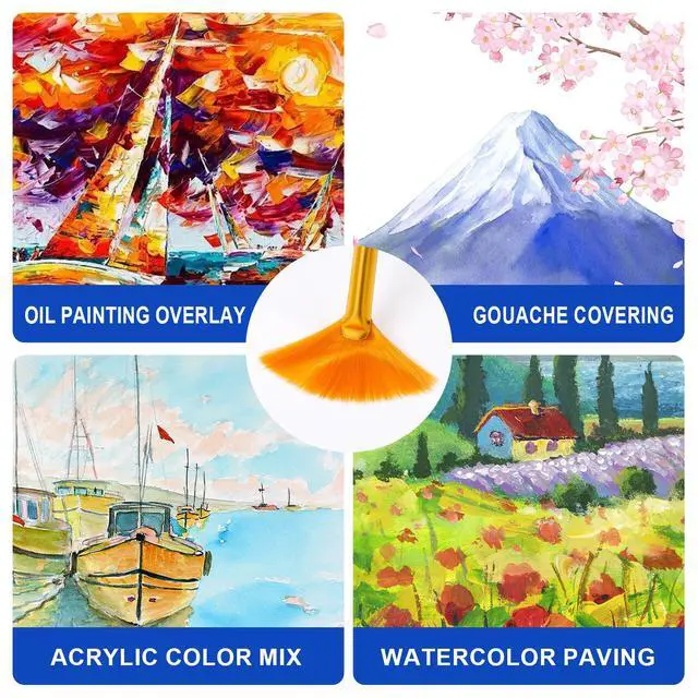 Alt view image 4 of 7 - 10PCS Paint Brushes, Paint Brush for Acrylic Painting | Artist Paintbrushes for Oil Watercolor, Body Face Rock Canvas, Small Paint Brushes for Kids