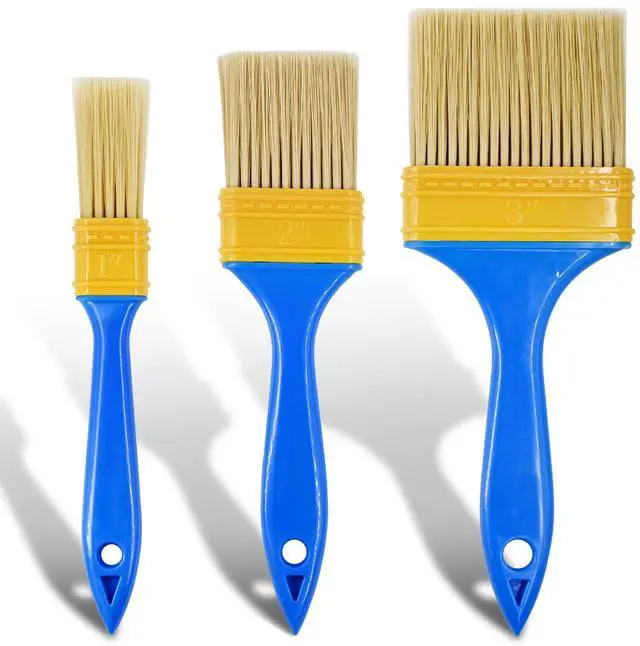 Main image of 3 Pack Paint Brushes Set, Blue | Ideal for Priming, Painting, Varnishing, Wood, Walls and More