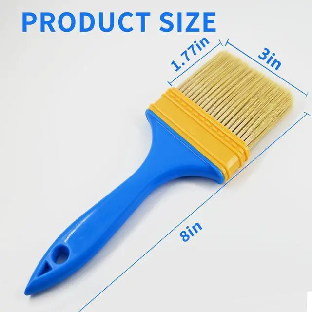 Alt view image 4 of 6 - 3 Pack Paint Brushes Set, Blue | Ideal for Priming, Painting, Varnishing, Wood, Walls and More