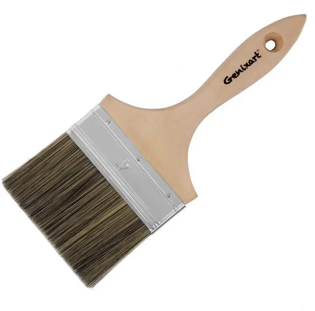Main image of Double Thick Chip Paint Brush, Wood Stain Brush for Fence, 4 Inch | Outdoor Masonry Paintbrush for Decking, Fencing, Staining, Varnish, Paste, Limewash, Emulsion - Synthetic Bristle