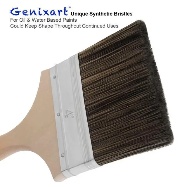 Alt view image 2 of 7 - Double Thick Chip Paint Brush, Wood Stain Brush for Fence, 4 Inch | Outdoor Masonry Paintbrush for Decking, Fencing, Staining, Varnish, Paste, Limewash, Emulsion - Synthetic Bristle