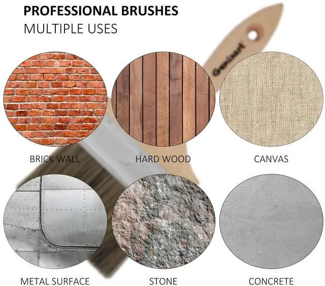 Alt view image 6 of 7 - Double Thick Chip Paint Brush, Wood Stain Brush for Fence, 4 Inch | Outdoor Masonry Paintbrush for Decking, Fencing, Staining, Varnish, Paste, Limewash, Emulsion - Synthetic Bristle