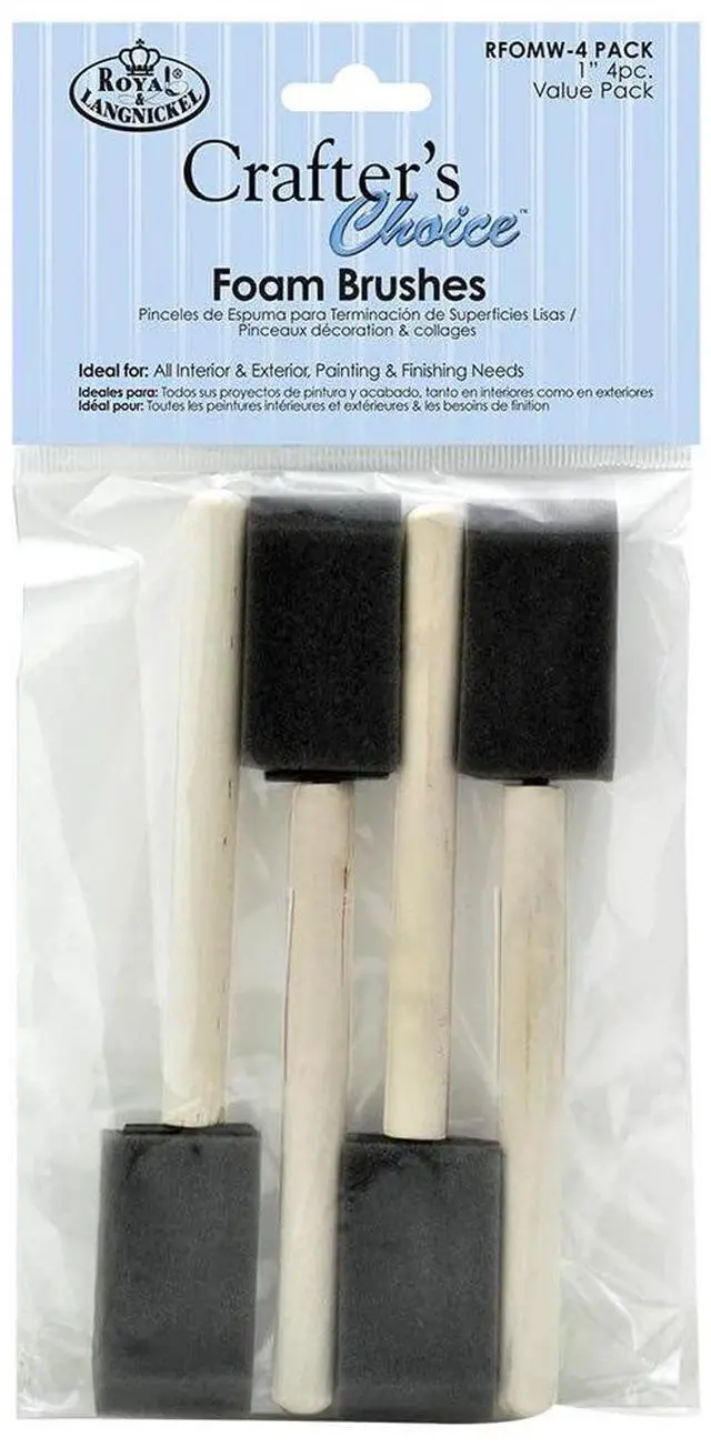 Main image of Crafter's Choice 4 Count 1" Foam Brushes | RFOMW-4PACK
