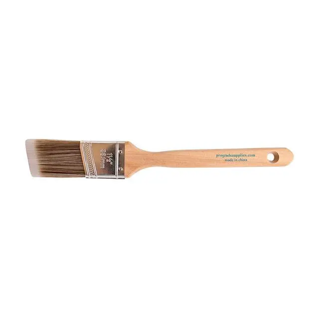 Alt view image 2 of 5 - Angled Paint Brushes, 1.5 Inch Paint Brush Set for Trim, 3 Pc | Interior & exterior | Furniture, cabinets, doors & fences | Latex & oil-based | Medium stiff bristles, softwood handles