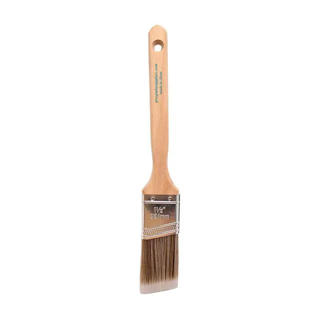 Alt view image 3 of 5 - Angled Paint Brushes, 1.5 Inch Paint Brush Set for Trim, 3 Pc | Interior & exterior | Furniture, cabinets, doors & fences | Latex & oil-based | Medium stiff bristles, softwood handles