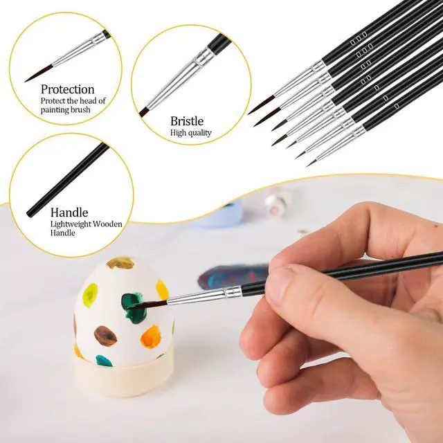 Alt view image 5 of 7 - Tiny Detail Paint Brushes 30 Pcs Fine Paint Brushes Set with 3 Size #0#00#000 Liner Brush for Miniature 40k Model Crafts Watercolor Acrylics Oil