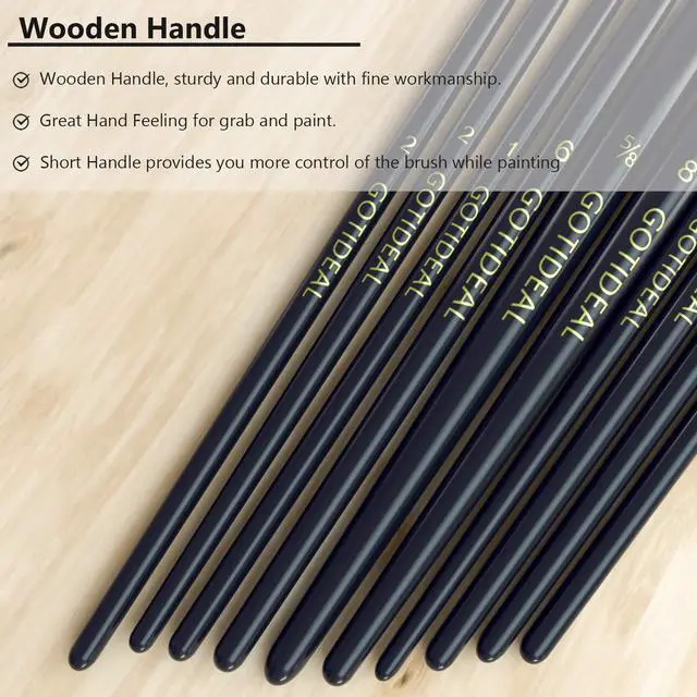 Alt view image 6 of 7 - Paint Brushes, Acrylic Paint Brushes, 10 Pcs Round Pointed Tip | Small Nylon Hair, for Acrylic, Oil and Gouache, Body, Face Nail Art and Rock Painting, Perfect for Kids & Adult