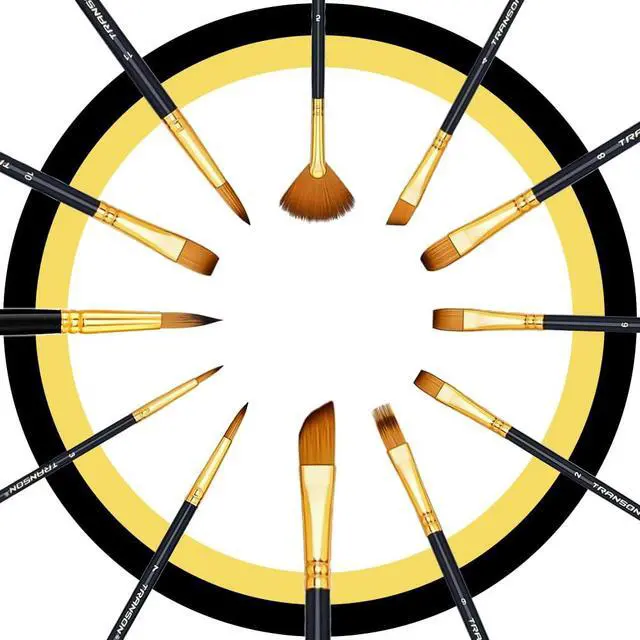Alt view image 6 of 7 - Art Painting Brush Assorted Set of 12 for Acrylic Watercolor Gouache Hobby Painting