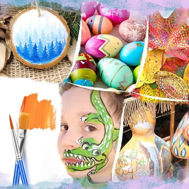 Alt view image 7 of 7 - 66 Pcs Small Paint Brushes Set - Slurrivate Round & Flat Brush Bulk for Detail Painting, Perfect for Acrylic, Watercolor, Canvas & Face Painting | Classroom, Kids & Artist Craft Supplies