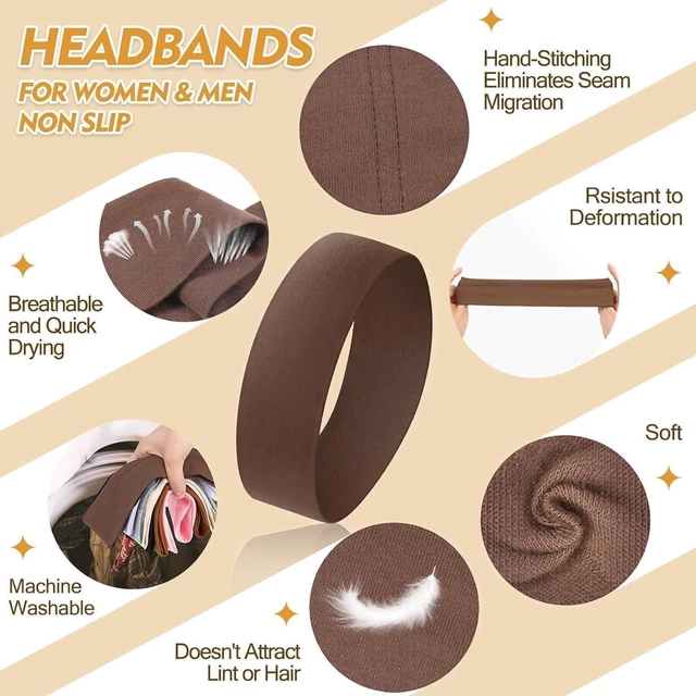 Alt view image 3 of 7 - Yunaking Headbands for Women 8 Pack, Head Bands Stocking Stuffers for Women | Soft Non Slip Stretchy Fabric Hair Accessories Heaband for Yoga, Running, Workout, Daily Wear, Xmas Valentines Gift for Wo