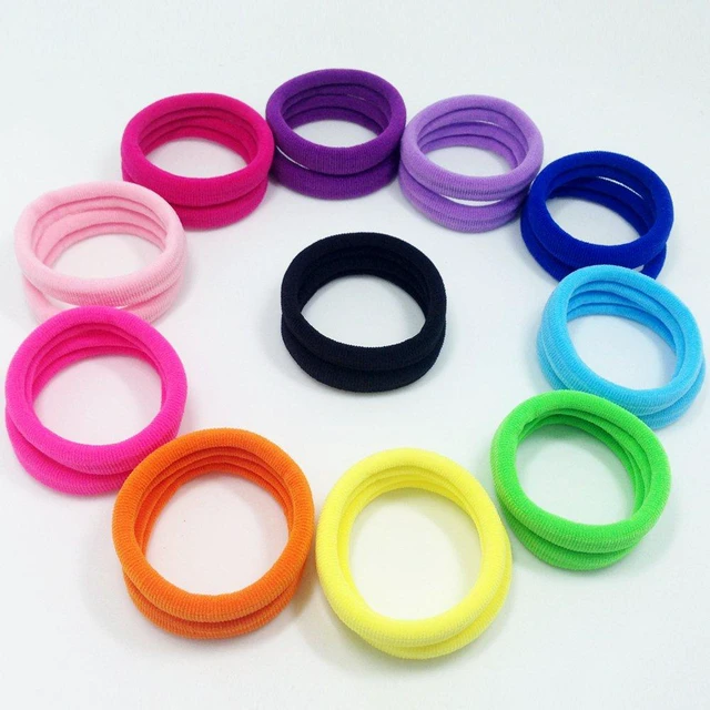 Alt view image 3 of 5 - Seamless Hair Bands, 100PCS Hair Ties Ponytail Holders Headband Scrunchies for Thick Hair No Crease Damage (Mix Colors)
