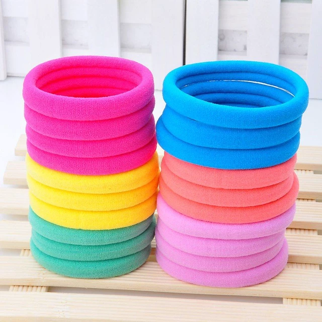 Alt view image 5 of 5 - Seamless Hair Bands, 100PCS Hair Ties Ponytail Holders Headband Scrunchies for Thick Hair No Crease Damage (Mix Colors)