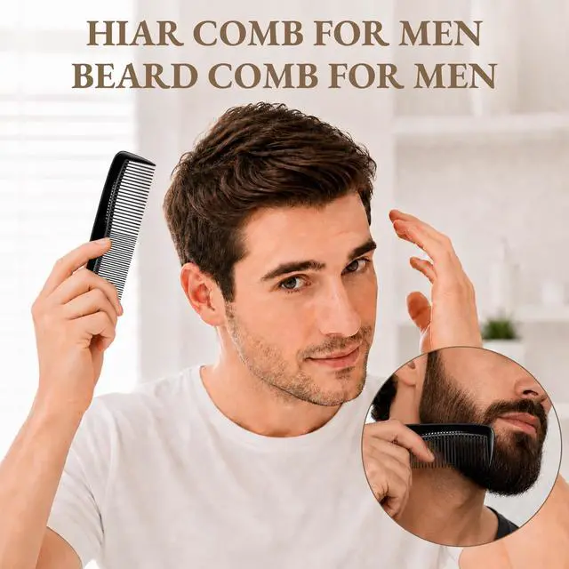 Alt view image 5 of 7 - Pocket Hair Comb & Beard Comb for Men Women 4-Pack Black | Peines Para Cabello Wide Tooth Comb & Fine Tooth Comb for All Hair Types Small Hair Comb Set for Travel or Everyday