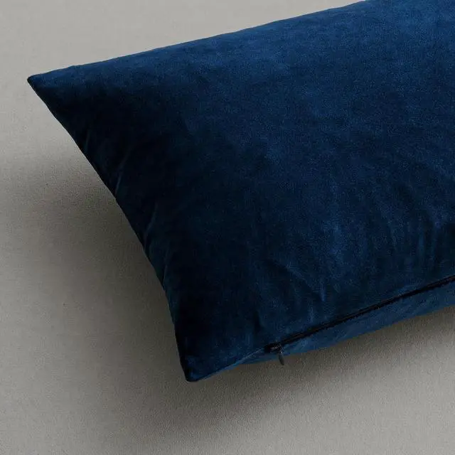 Alt view image 6 of 7 - Velvet Throw Pillow Covers 18x18 Inch Pack of 2 Dark Blue | Soft Solid Decorative Pillow Covers, Modern Luxury Home Decor, for Couch Chair Sofa Bedroom Livingroom