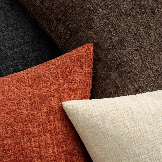 Alt view image 3 of 7 - Fall Couch Pillow Covers Textured Chenille 18x18 Orange | Set of 2 Soft Luxurious Decorative Throw Pillow Covers Autumn Cozy Pillowcases Home Decor Living Room Cushion Sofa Bed