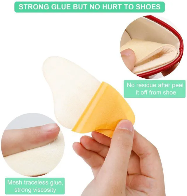 Alt view image 6 of 7 - 6 Pairs Heel Pads Heel Grips Liner for Loose Shoes, Heel Cushion Pads Heel Inserts for Shoe Too Big, Ultra Soothing Heel Protectors for Heel Pain, Heel Slipping, Blisters, Friction(Black&Beige)