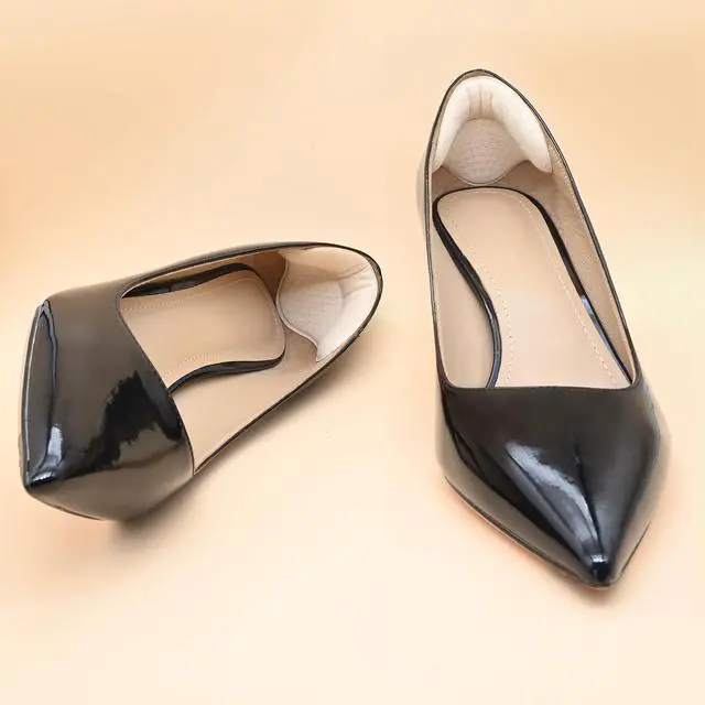 Alt view image 7 of 7 - 6 Pairs Heel Pads Heel Grips Liner for Loose Shoes, Heel Cushion Pads Heel Inserts for Shoe Too Big, Ultra Soothing Heel Protectors for Heel Pain, Heel Slipping, Blisters, Friction(Black&Beige)