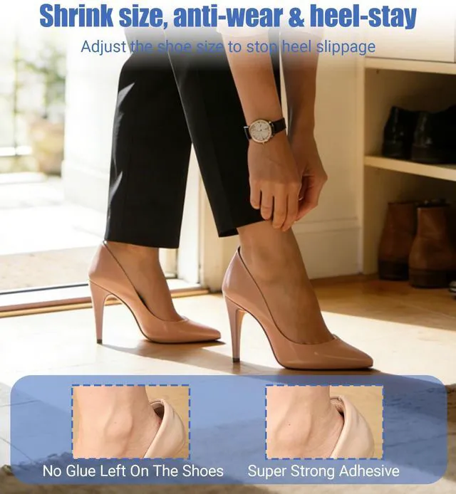Alt view image 3 of 7 - Heel Grips Liner Cushions Inserts for Loose Shoes (Beige + Black, 8 Pcs) | Heel Pads Snugs for Shoe Too Big Men Women, Filler Improved Shoe Fit and Comfort, Stop Heel Slip and Blister