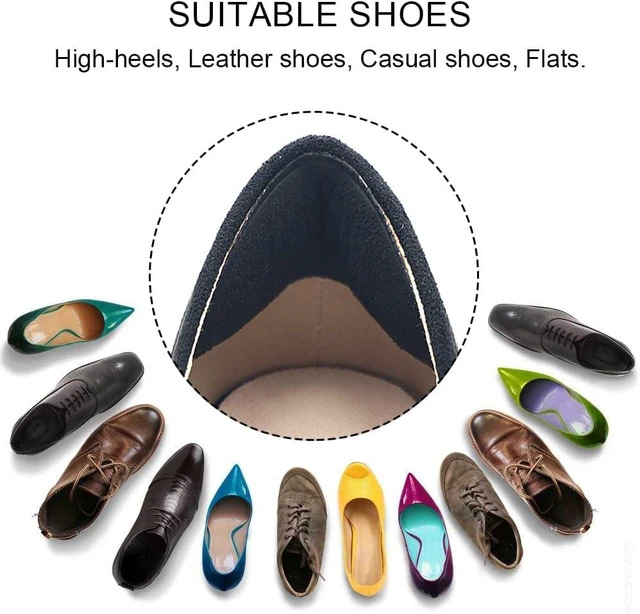 Alt view image 4 of 6 - Heel Grips for Men and Women, Self-Adhesive Heel Cushion Inserts Prevent Slipping, Rubbing, Blisters, Foot Pain, and Improve Shoe Fit - 2pairs + Extra 1 Shoe Horn (Black)