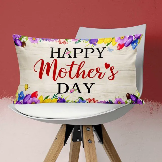 Alt view image 2 of 4 - Happy Mother's Day Throw Pillow Covers,Lily Tulip Flower for Mom Throw Pillow Cover Holiday Party Supplies for Home Decor 20 x 12 Inch