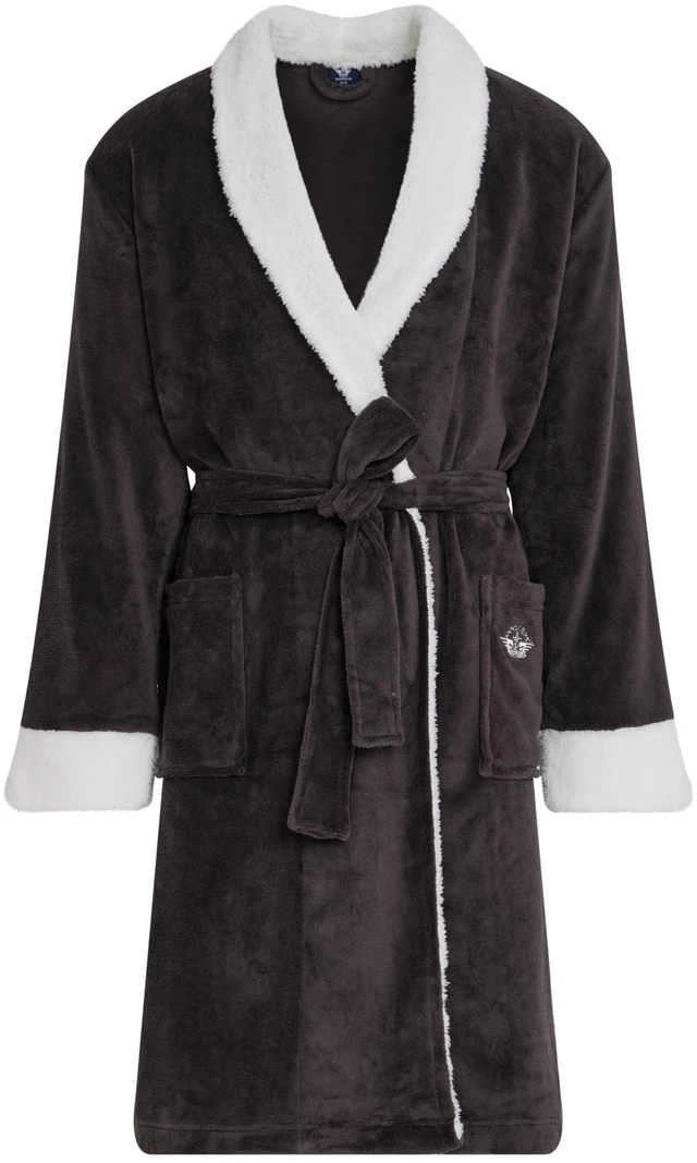 Main image of Mens Bath Robe for Men Plush Sherpa Shower Robe with Pockets