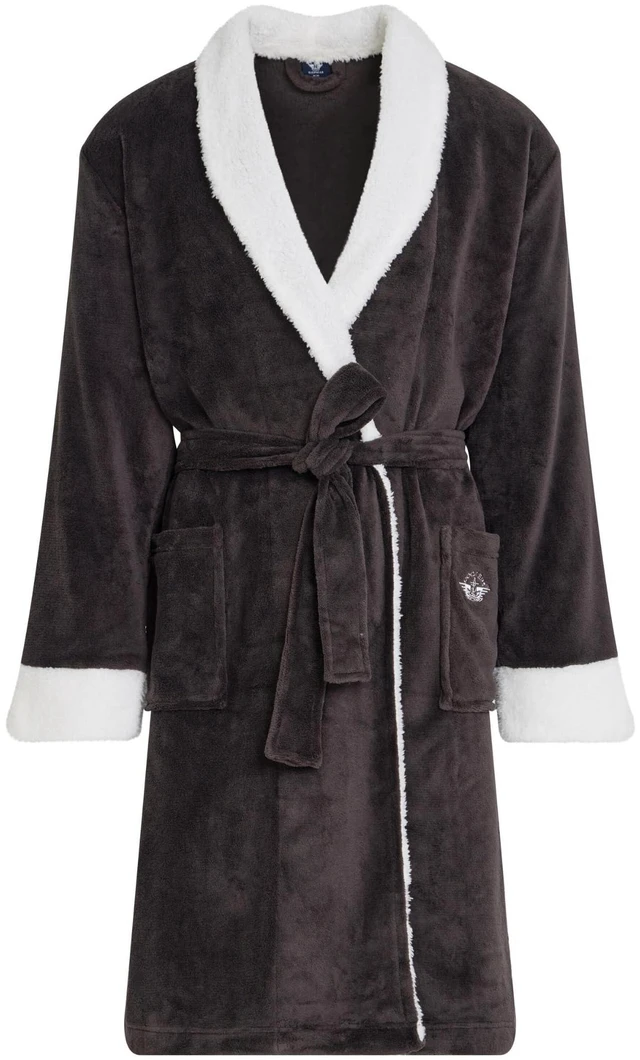 Alt view image 5 of 7 - Mens Bath Robe for Men Plush Sherpa Shower Robe with Pockets