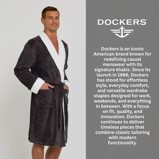 Alt view image 7 of 7 - Mens Bath Robe for Men Plush Sherpa Shower Robe with Pockets