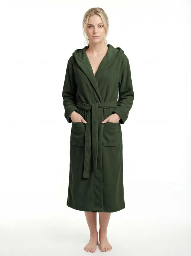 Alt view image 2 of 6 - Women's Hooded Plush Fleece Bathrobe | Ultra Soft Long Spa Robe | Ultimate Comfort & Warmth | Multi Packs Colors